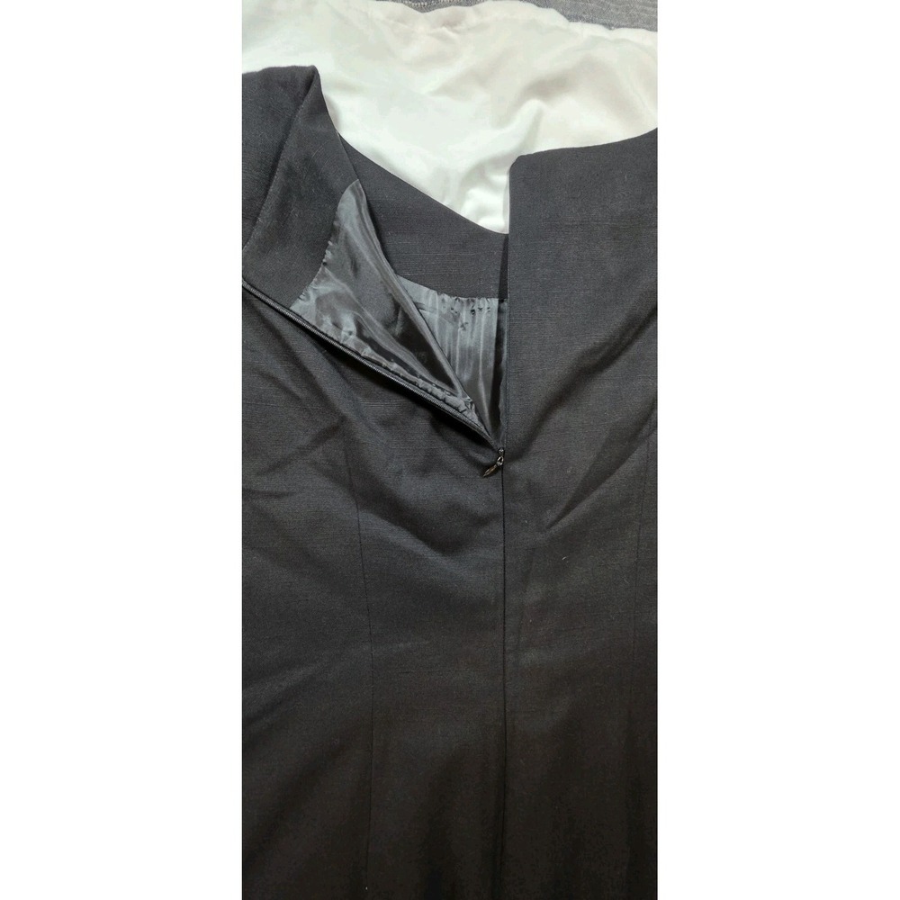 Avery Quinn Dress Womens 12 Black Rayon Padded Shoulders USA Boutique Charleston - Picture 5 of 7